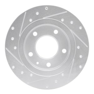 Ford Probe Brake Rotor (1) - Rear Right - R1 Concepts - Drilled & Slotted - Silver - `93-`03